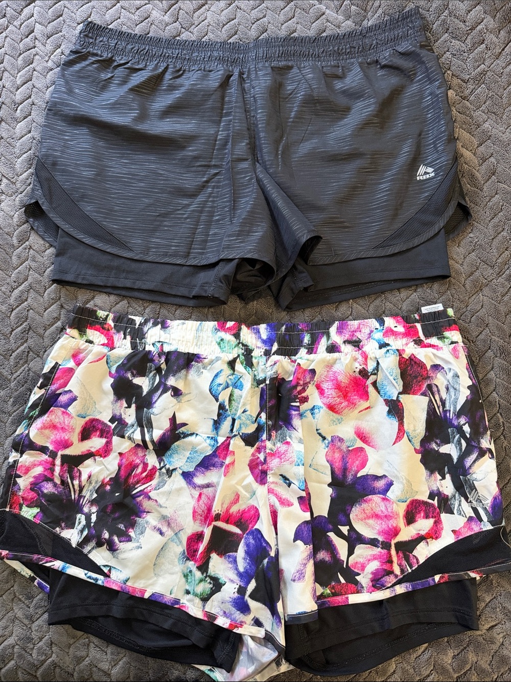 RBX Women’s Athletic Shorts — Black & Floral